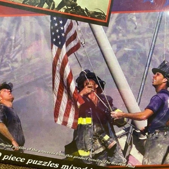 NEW Before & After 2 in 1 Box 9/11 Fire & Iwo Jima Soldier Flag Puzzle History - Picture 4 of 7